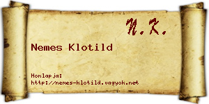 Nemes Klotild névjegykártya